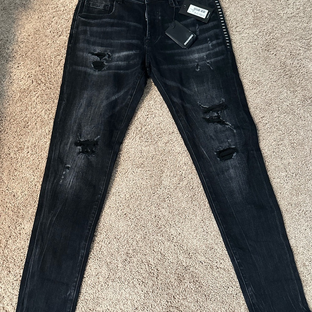 DSQUARED2 Distressed Black Skinny Jeans